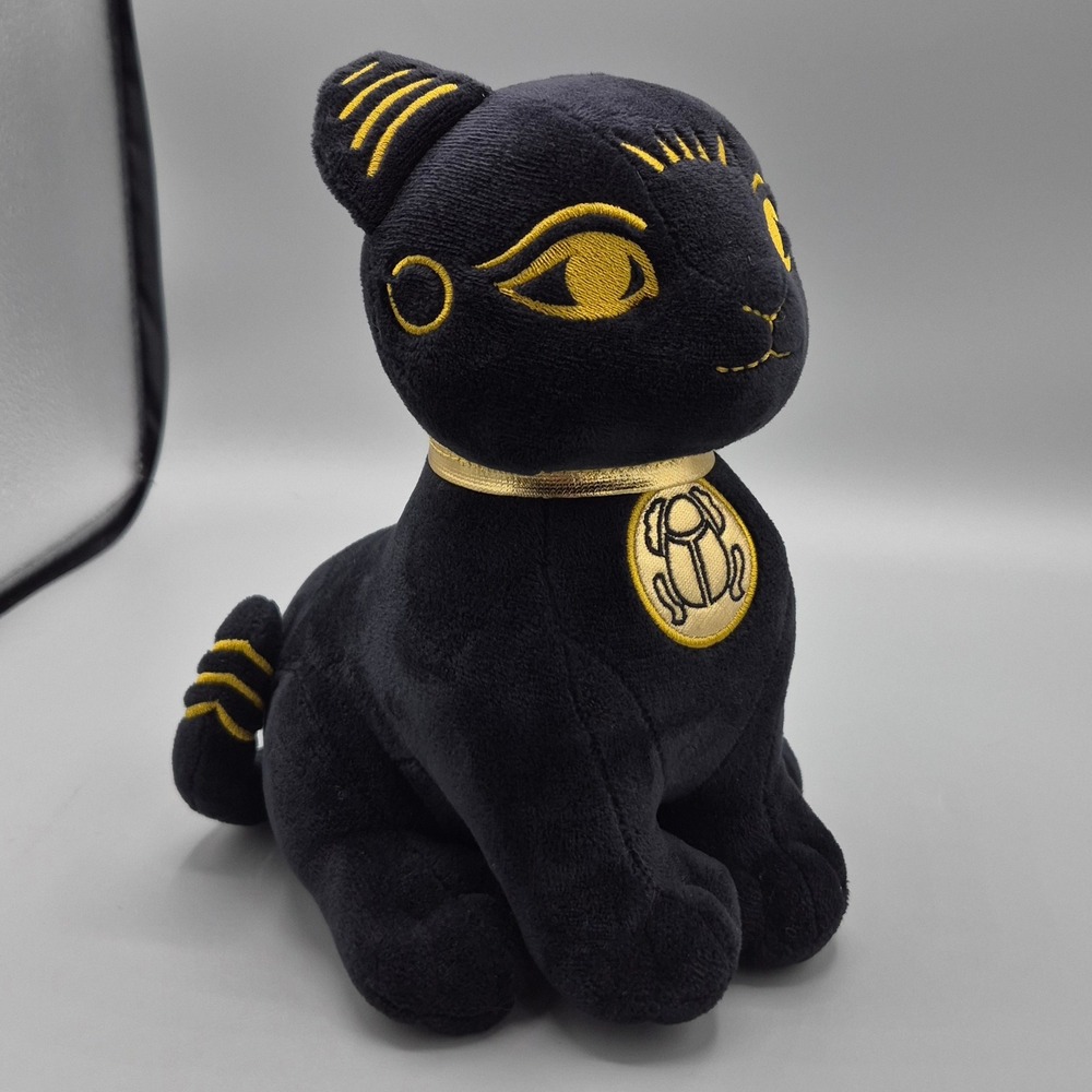 Summit Collection Egyptian Bastet Cat Plush Black Gold Scarab Eye of Horus 7"